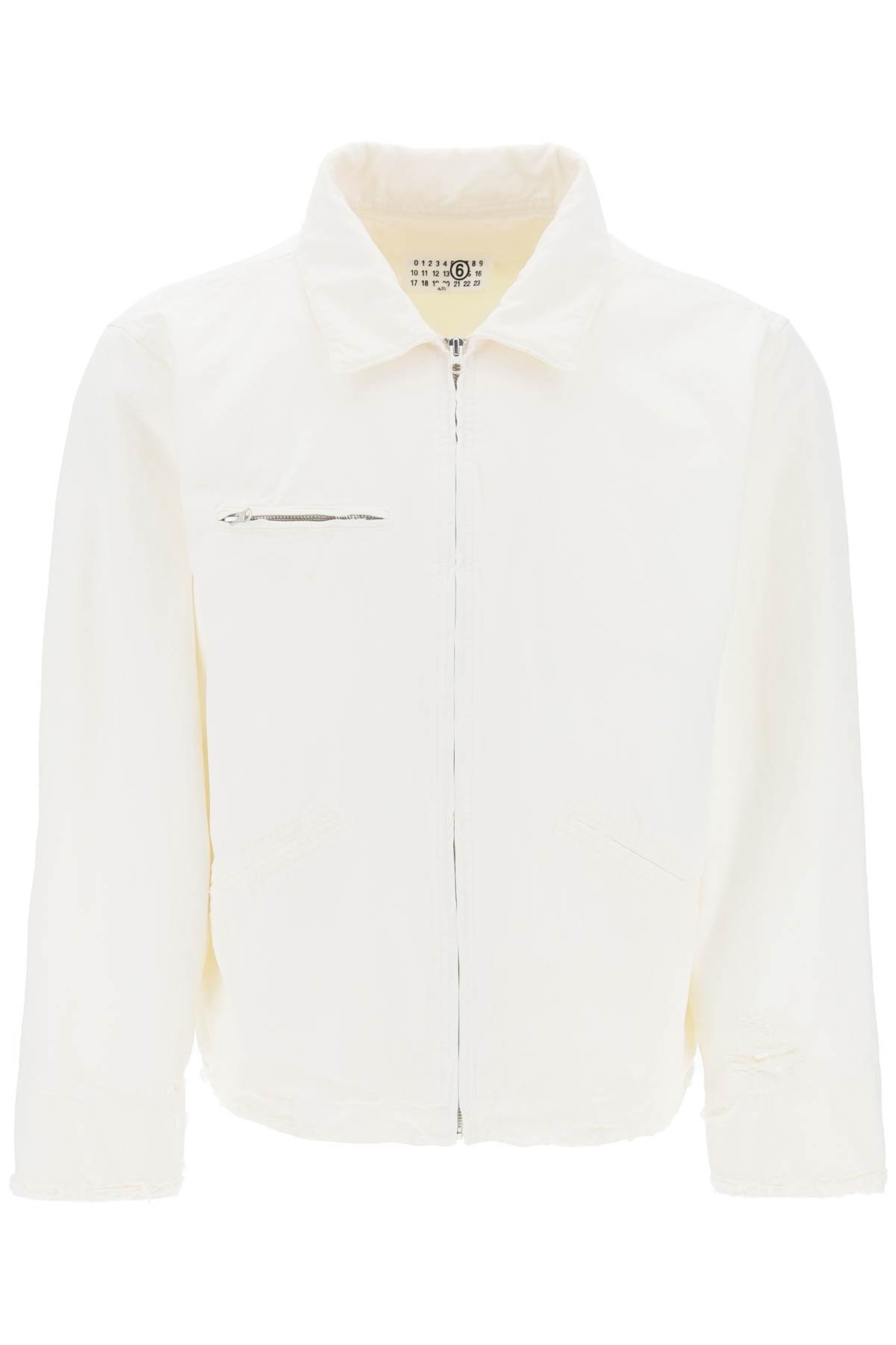 distressed cotton canvas jacket
