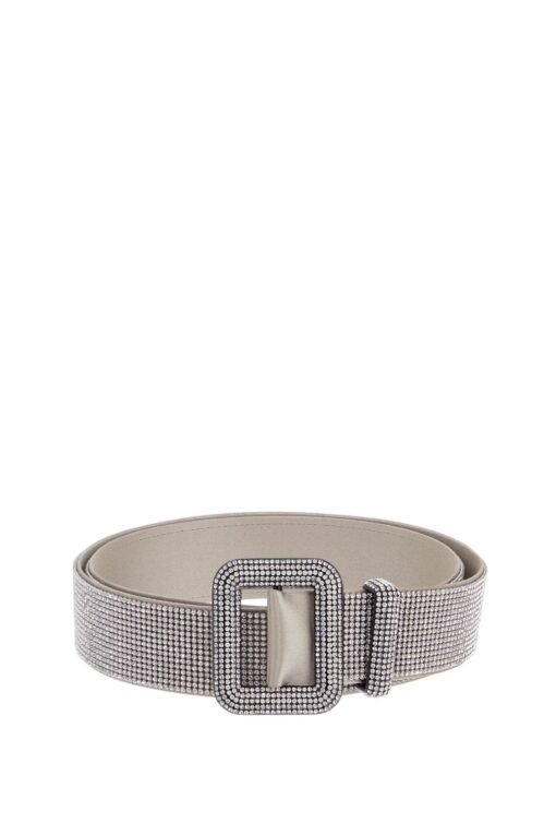 elegant light gray floral strass venus belt