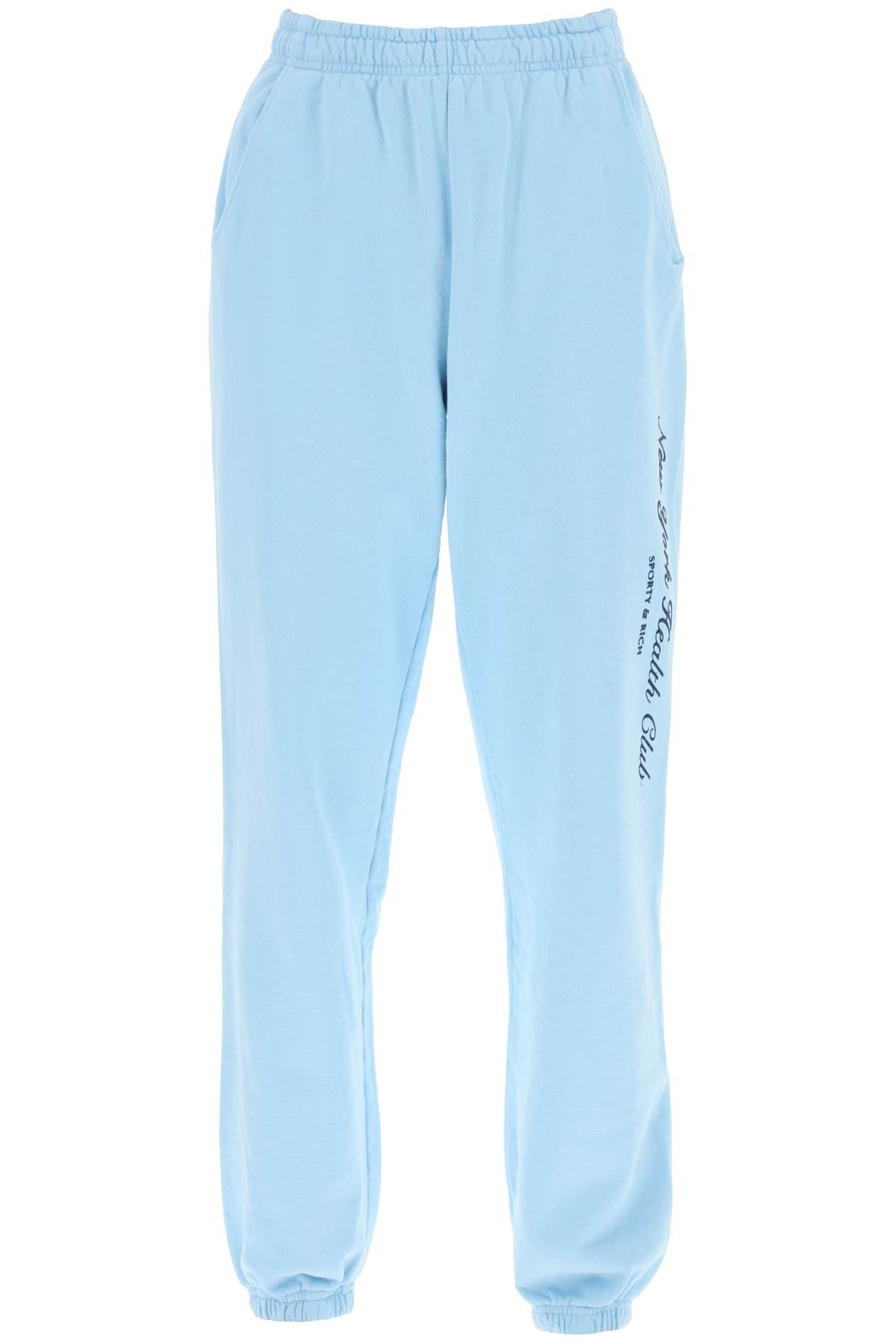 'ny health club' flocked sweatpants