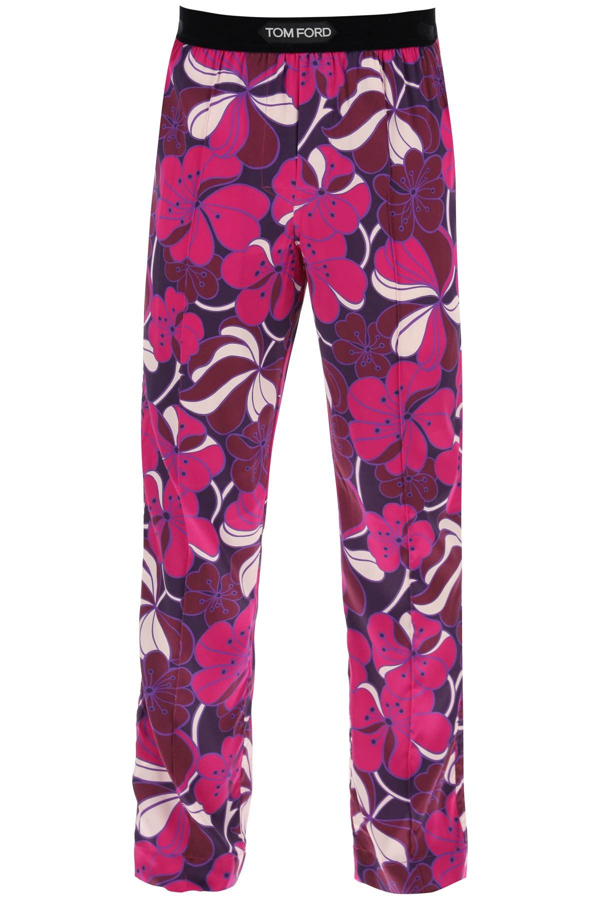 pajama pants in floral silk