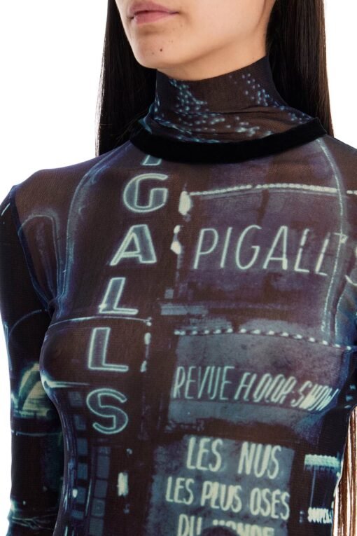 "pigalle print tulle top with - Image 4