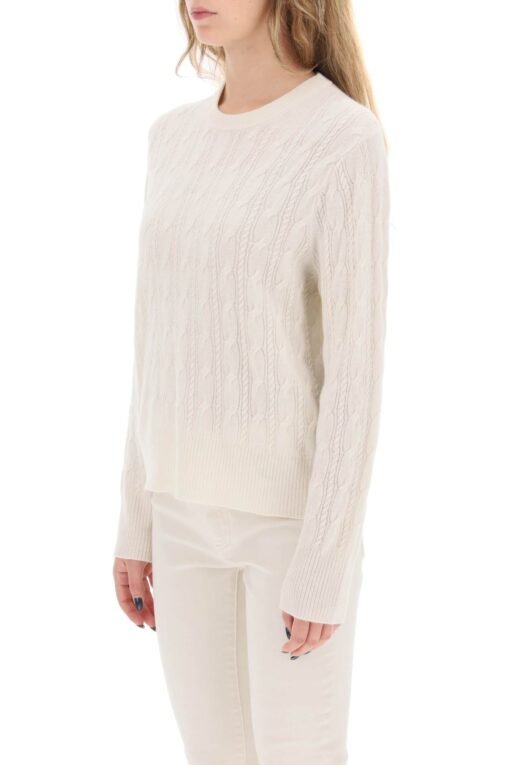 twin cable cashmere sweater - Image 4