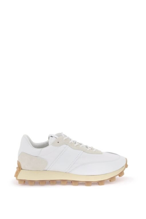 leather and fabric 1t sneakers