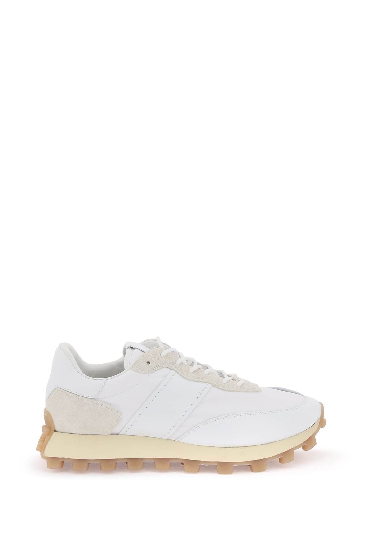 leather and fabric 1t sneakers
