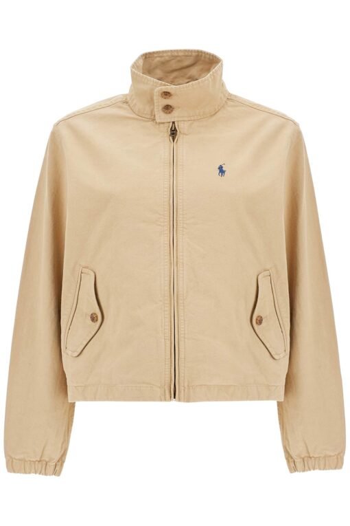 cropped khaki vintage jacket