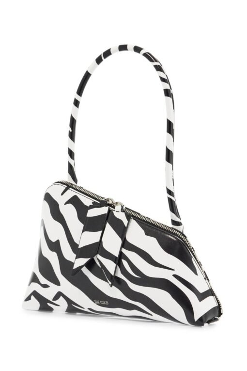 borsa a spalla triangolare animalier bianco e nero - Image 3