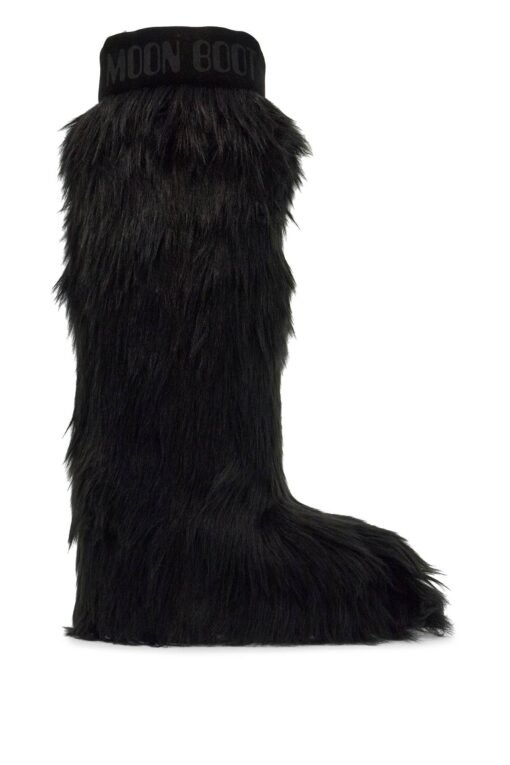 black suede icon yeti boots with synthetic fur lining
