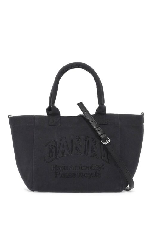 embroidered logo tote bag with
