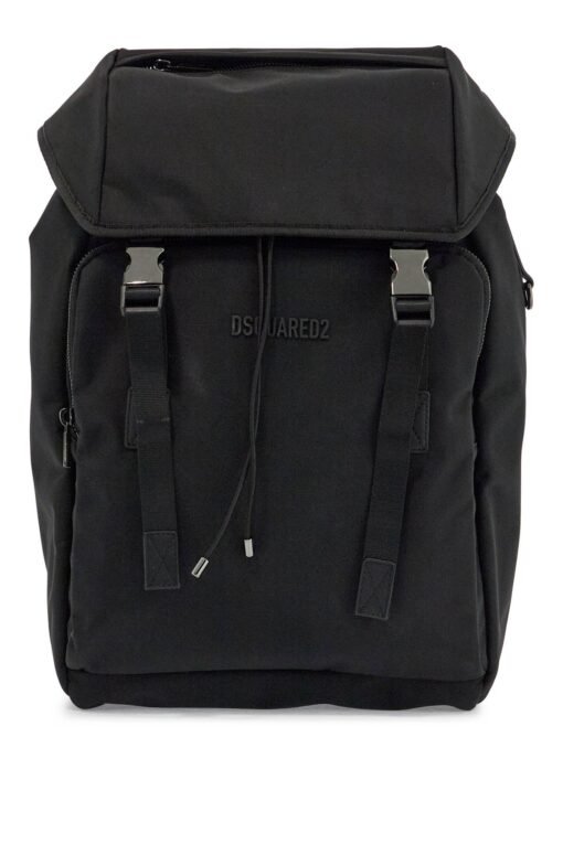 black nylon laptop backpack