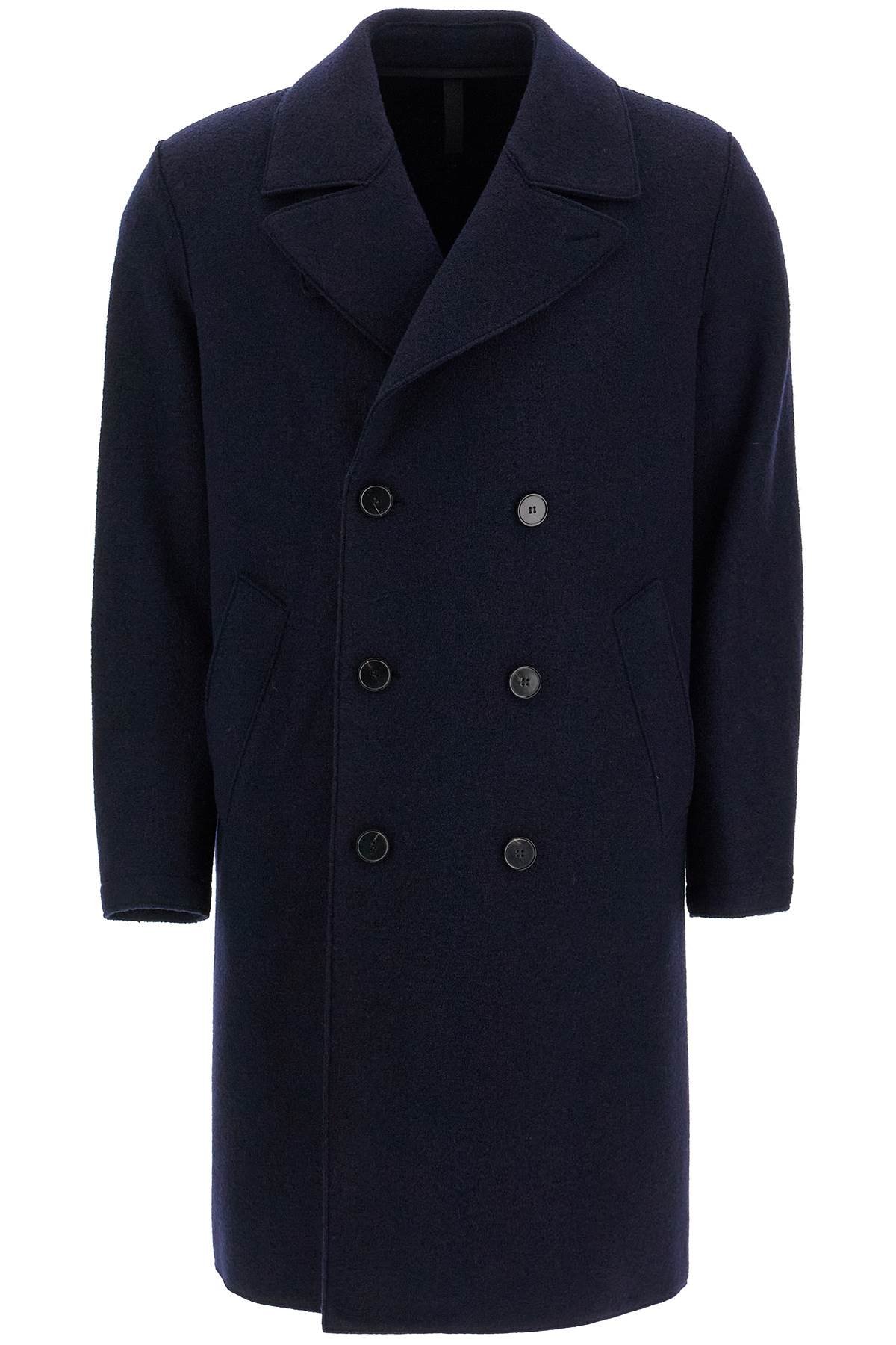 double-breasted wool coat in boiled