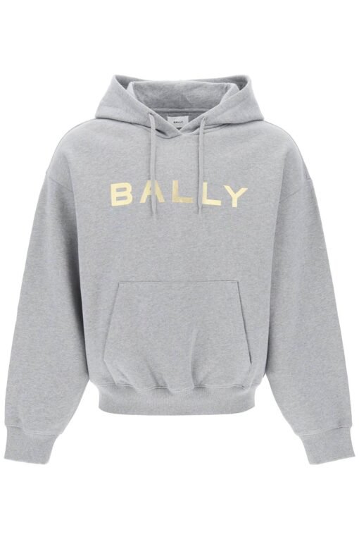 metallic logo hoodie