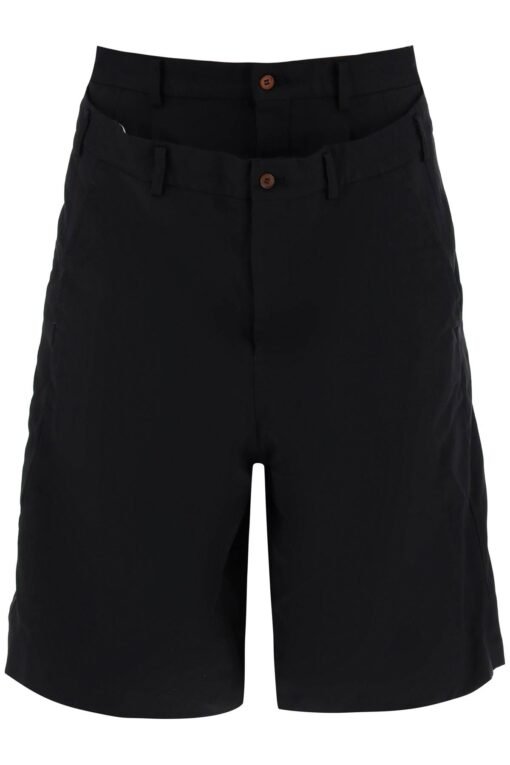 layered bermuda shorts