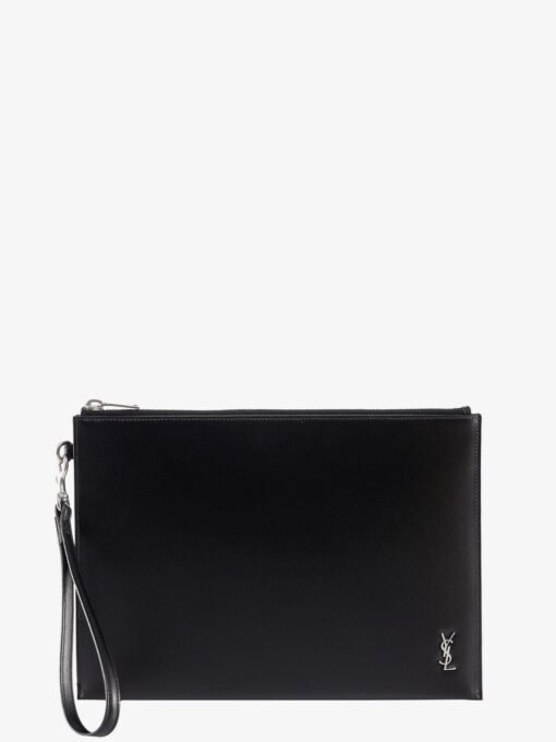 Leather clutch with Monogram detail