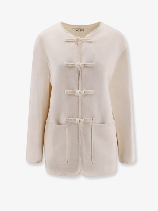Mandarin closure wool jacket
