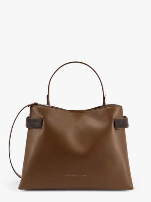 Leather shoulder bag with Monili detail