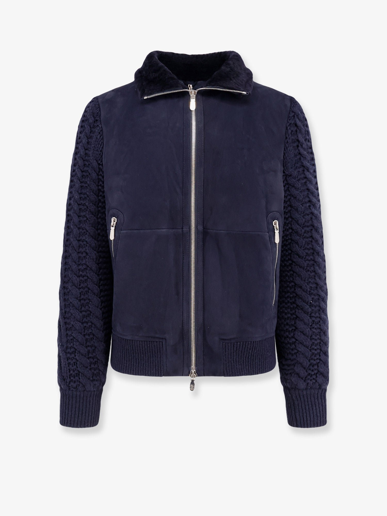 Sheepskin and cashmere padded jacket