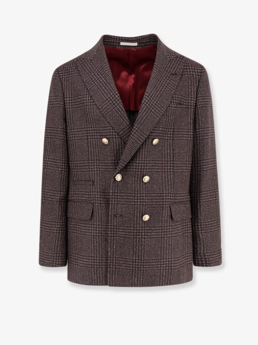 Prince of Wales wool blend blazer