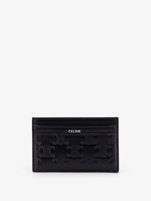 Leather cardholder with all-over Triomphe logo