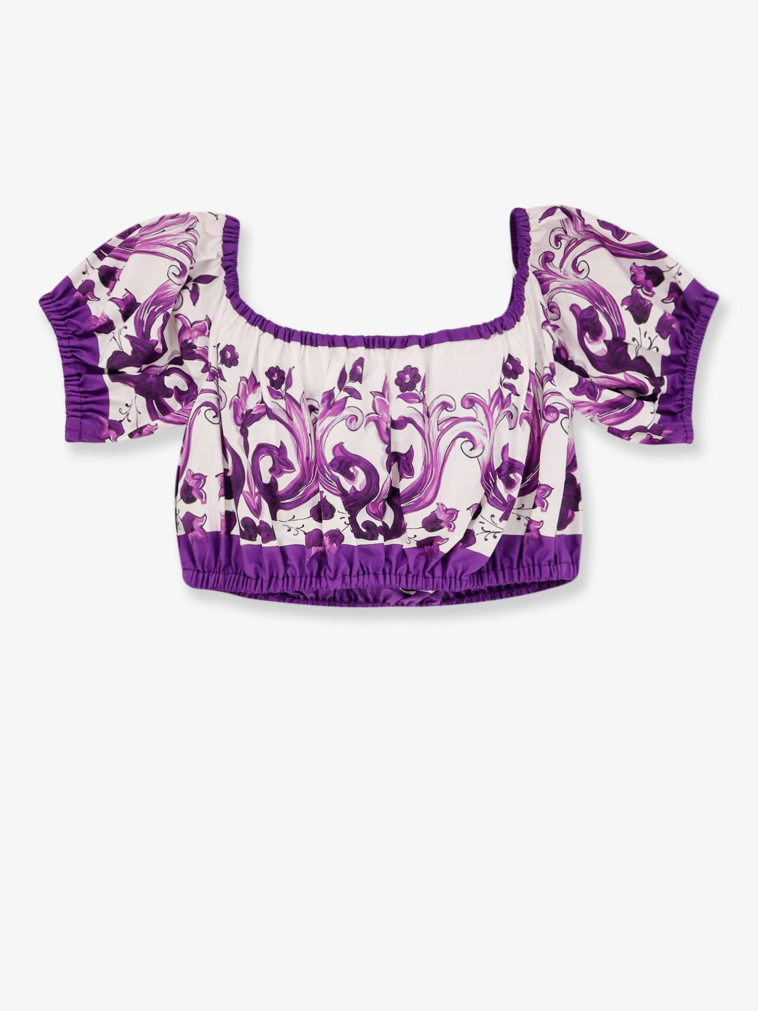Cotton top with Maiolica print