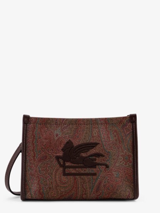 Paisley jacquard fabric clutch bag