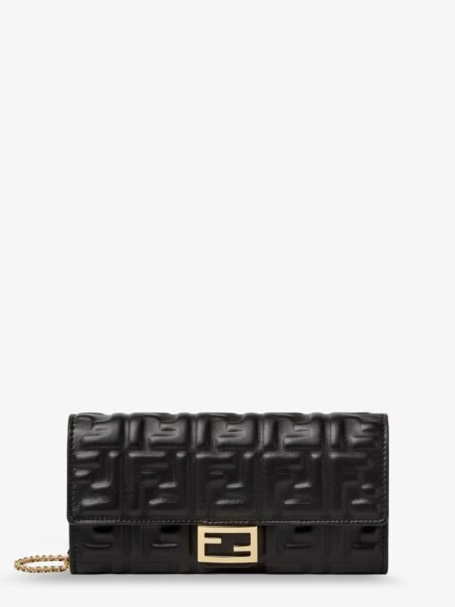 Continental With Chain Baguette leather shoulder bag with FF motif