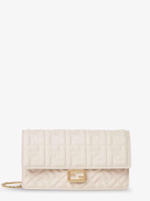 Baguette Wallet on Chain leather shoulder bag with FF motif