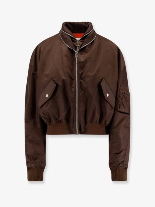 Nylon bomber jacket with double zip
