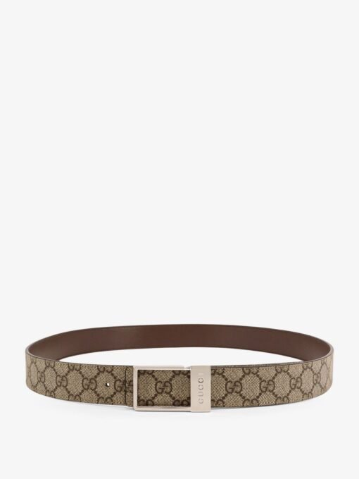 New Frame GG Supreme Fabric and leather belt