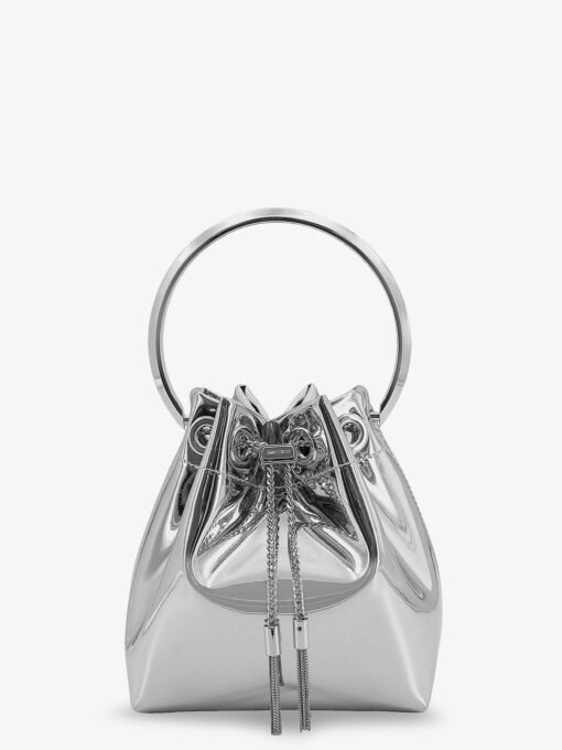 Bonbon mirrored fabric bucket bag