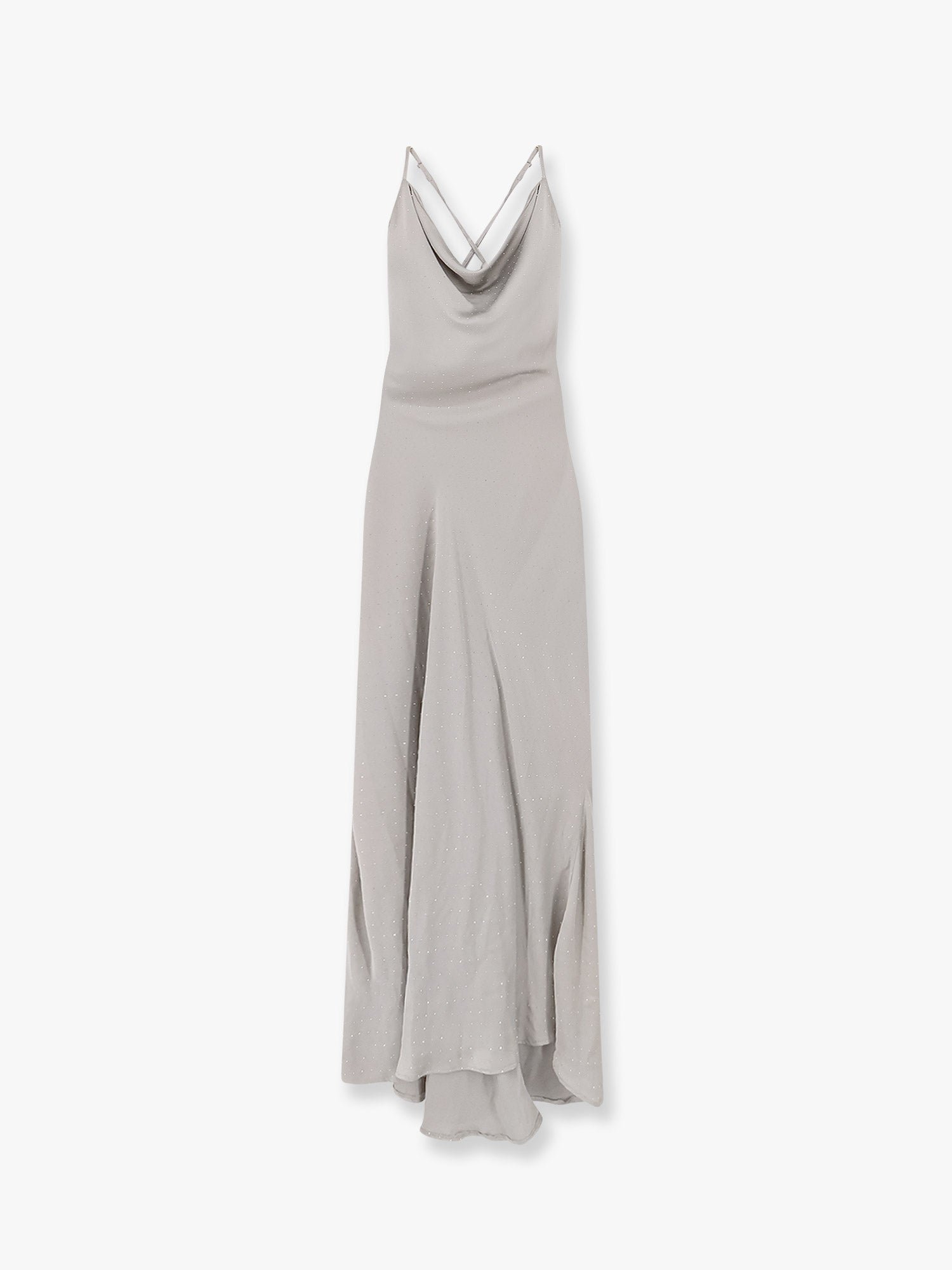Long dress with all-over rhinestones