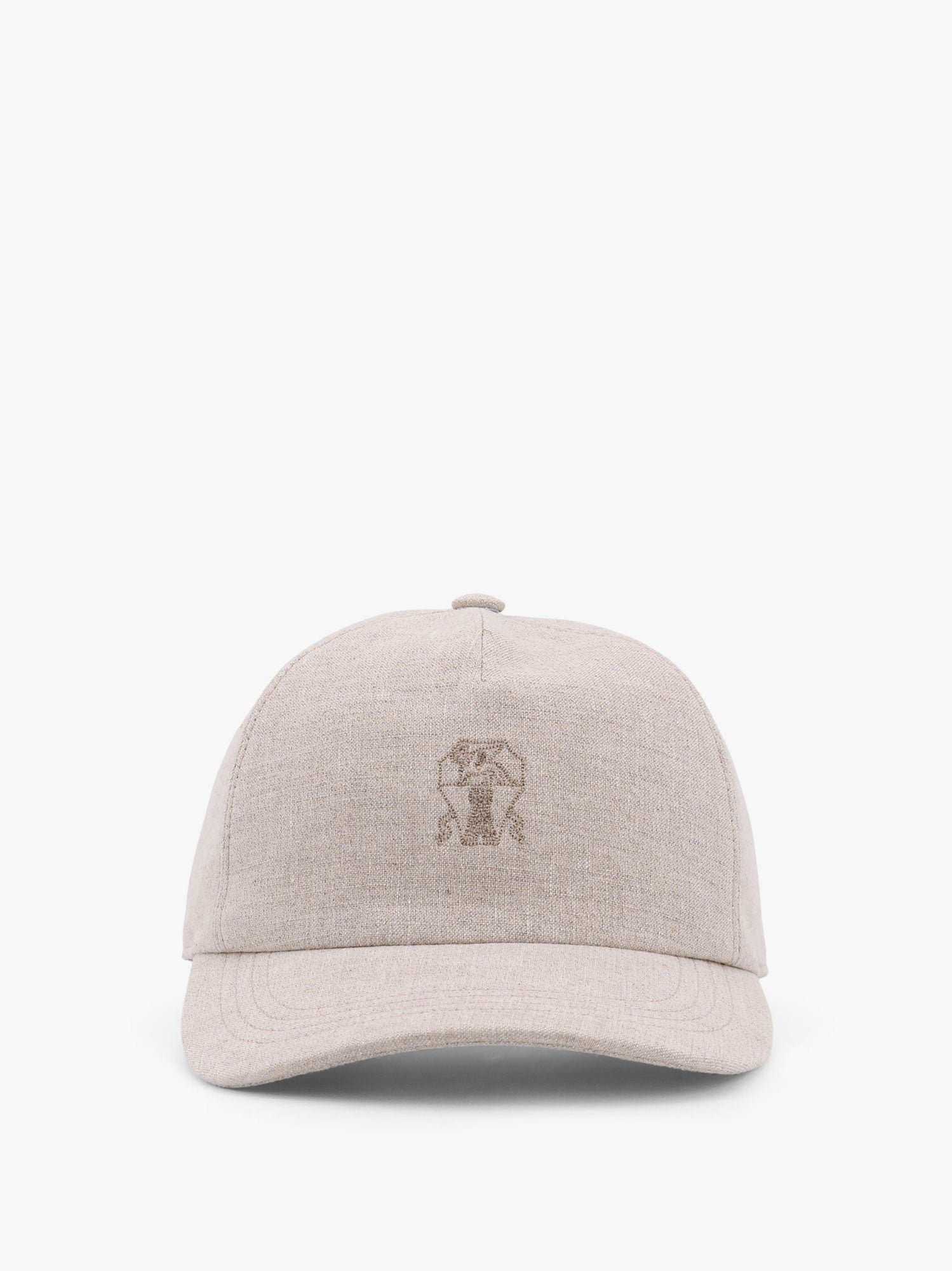 Linen blend baseball hat with logo embroidery