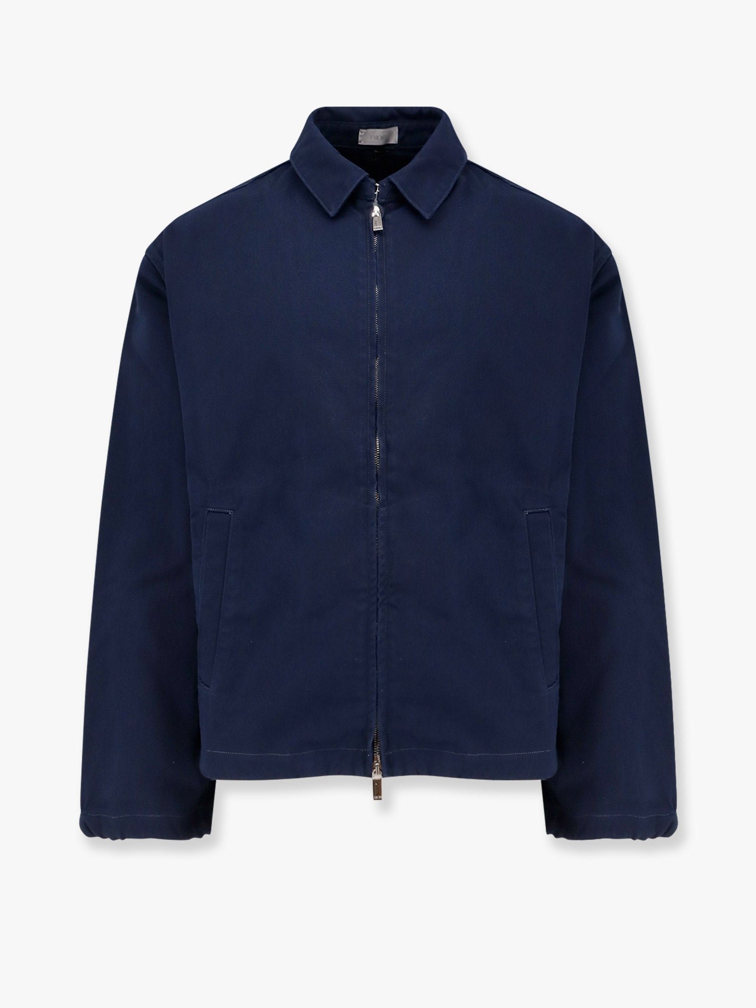 Cd icon cotton twill jacket with zip closure