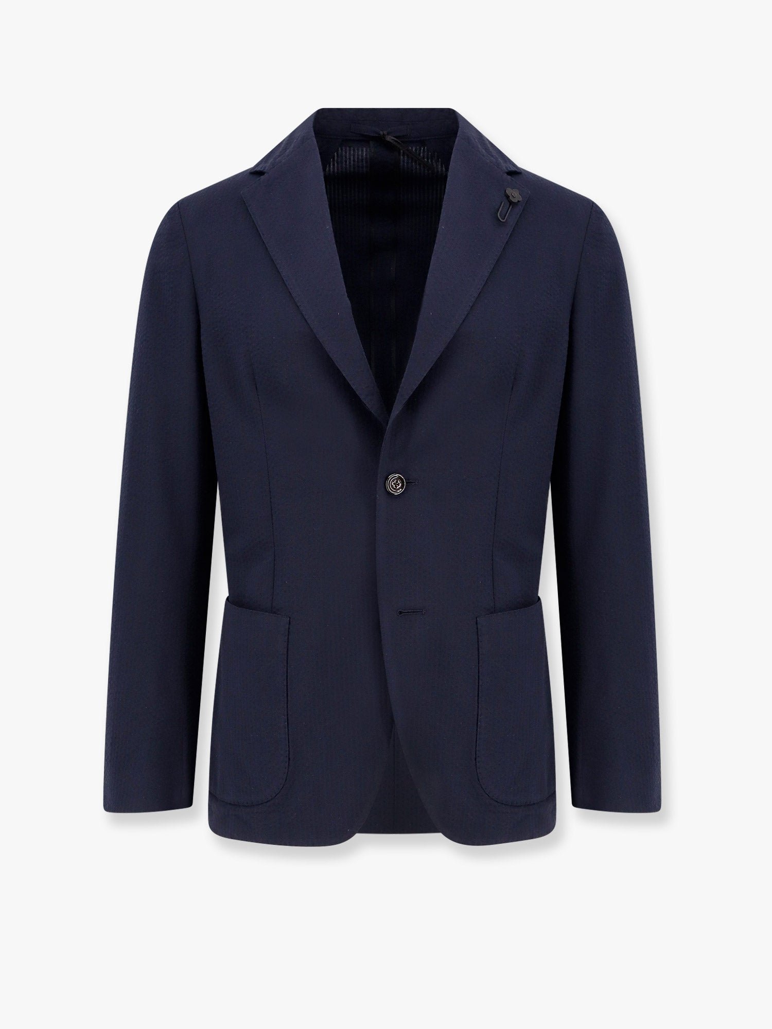 Cotton blazer with iconic brooch