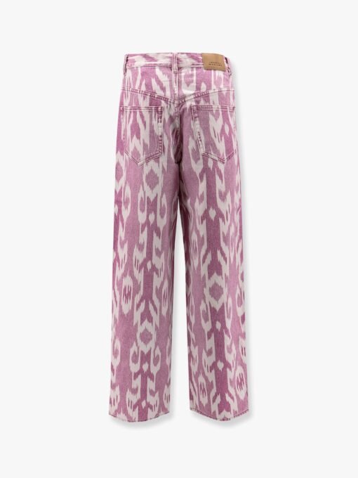 Joanny denim trouser with ikat print - Image 2