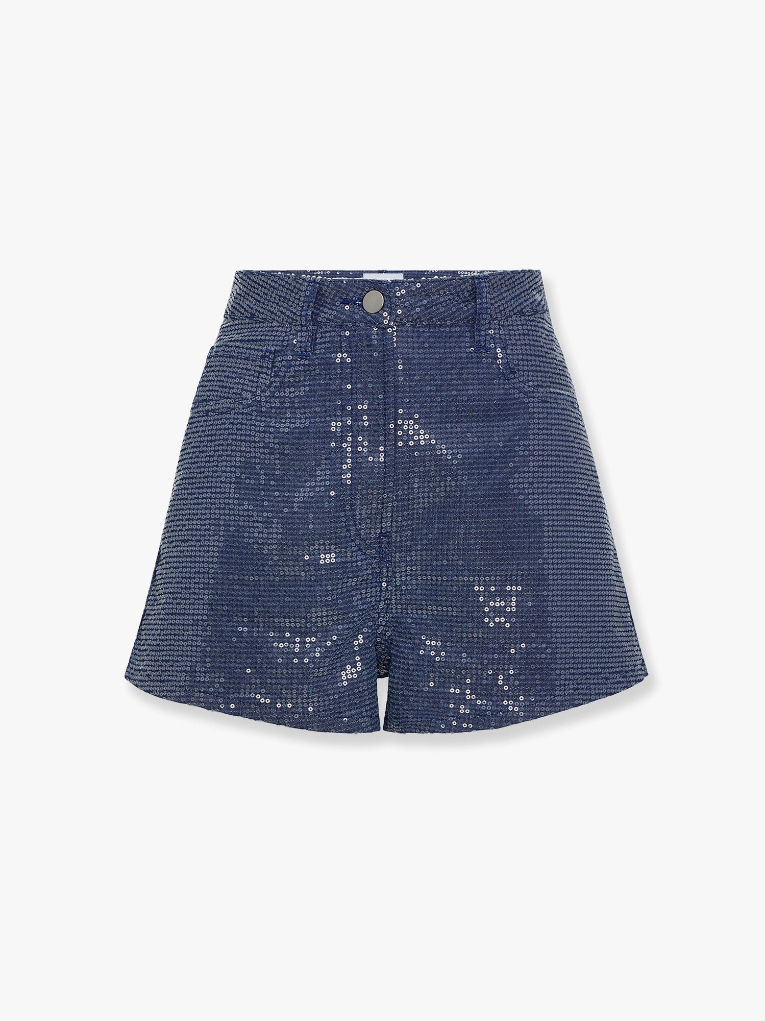 Cotton blend shorts with allover sequins