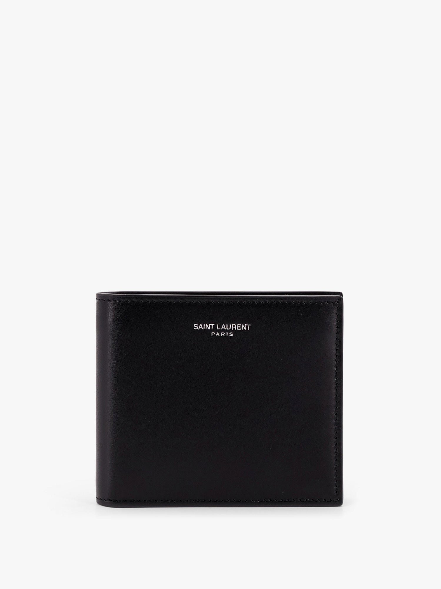 Leather wallet with lettering logo
