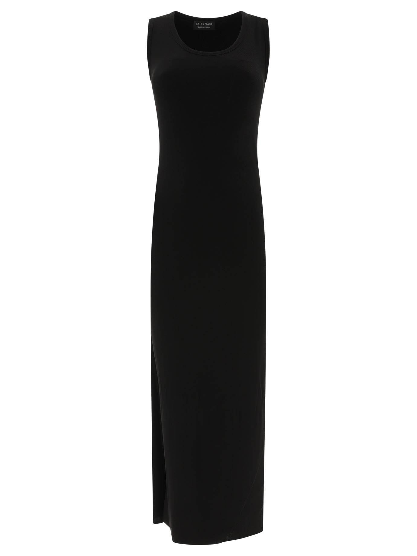 Ribbed jersey sleeveless dress