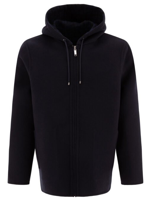 Reversible hoodie-style coat