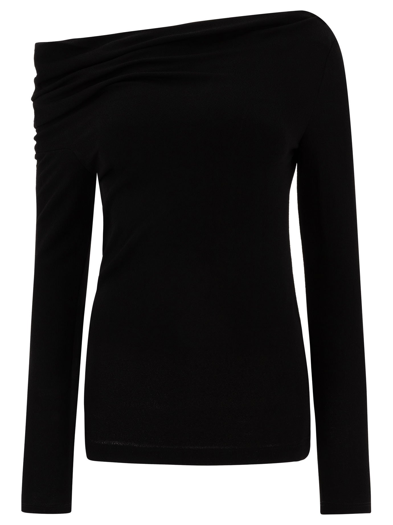 Top with draped collar