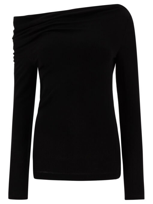 Top with draped collar
