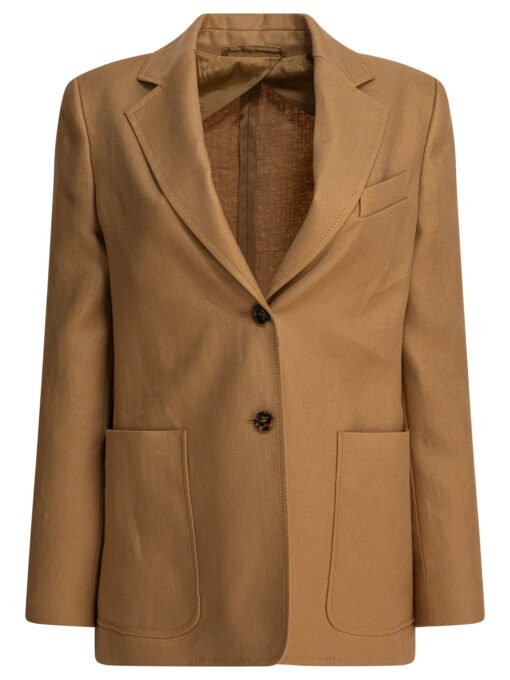 Single-breasted linen blazer