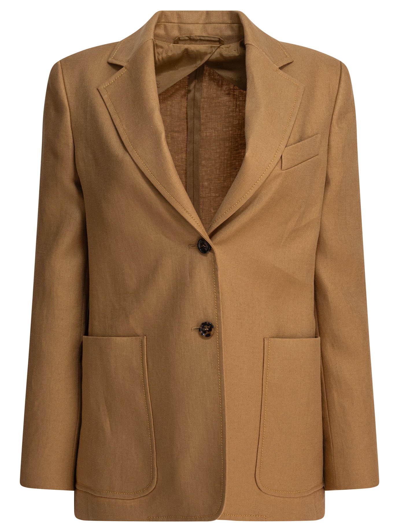 Single-breasted linen blazer