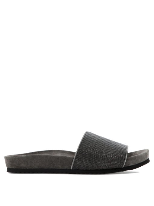 Suede "Precious" slides