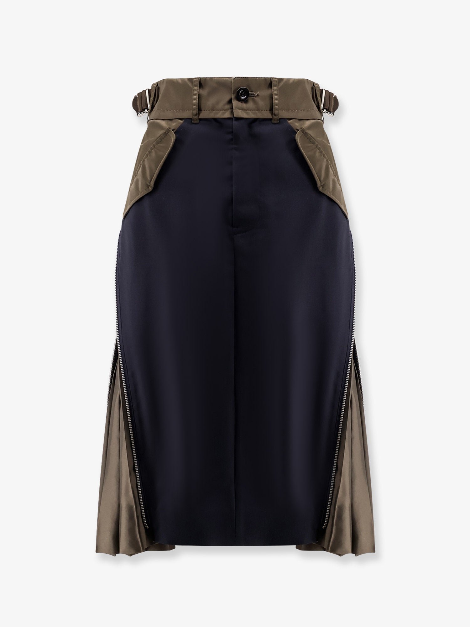 Nylon and wool midi skirt