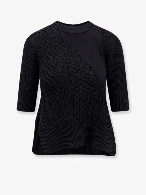 Cotton blend asymmetrical sweater