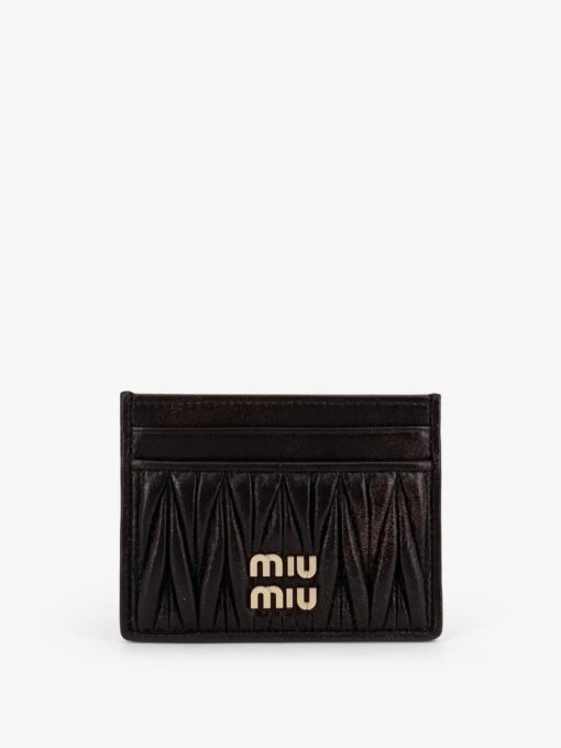 Matelassé leather card holder