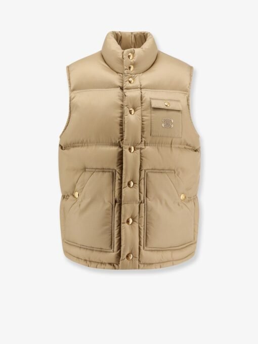 Sleeveless down jacket with Triomphe patch
