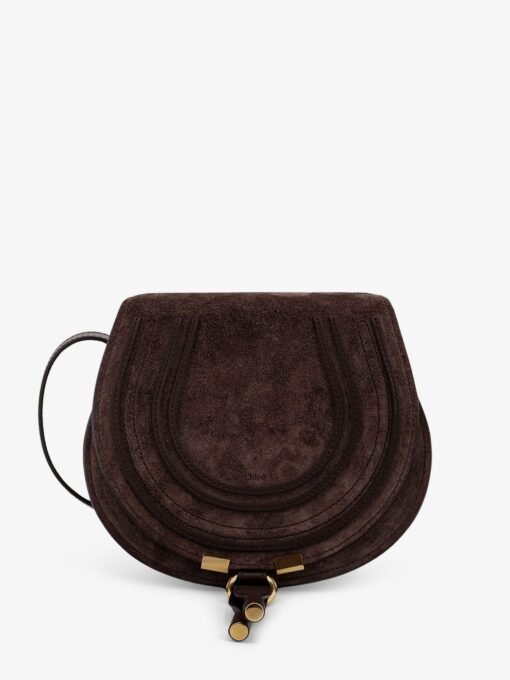 Marcie Small Saddle suede crossbody bag