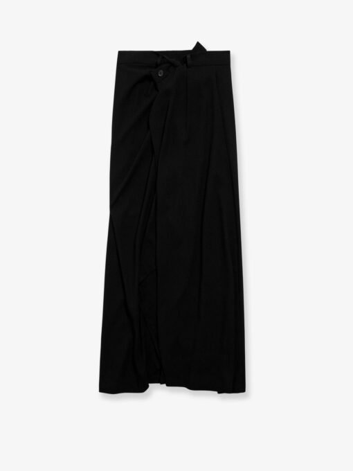 Draped crepe midi skirt