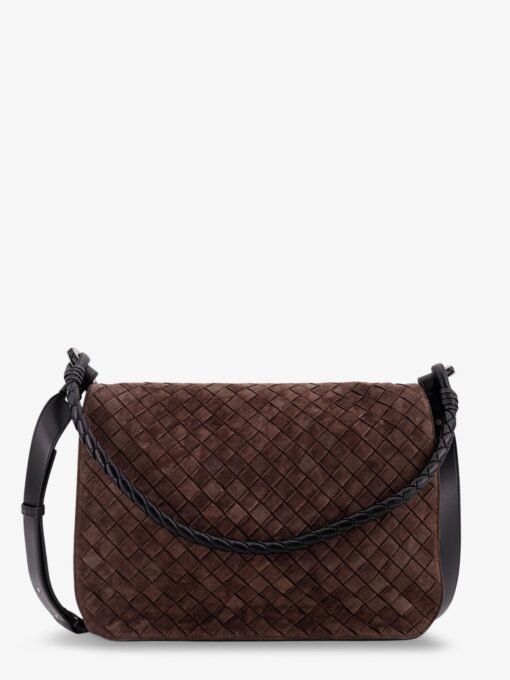 Intrecciato suede shoulder bag